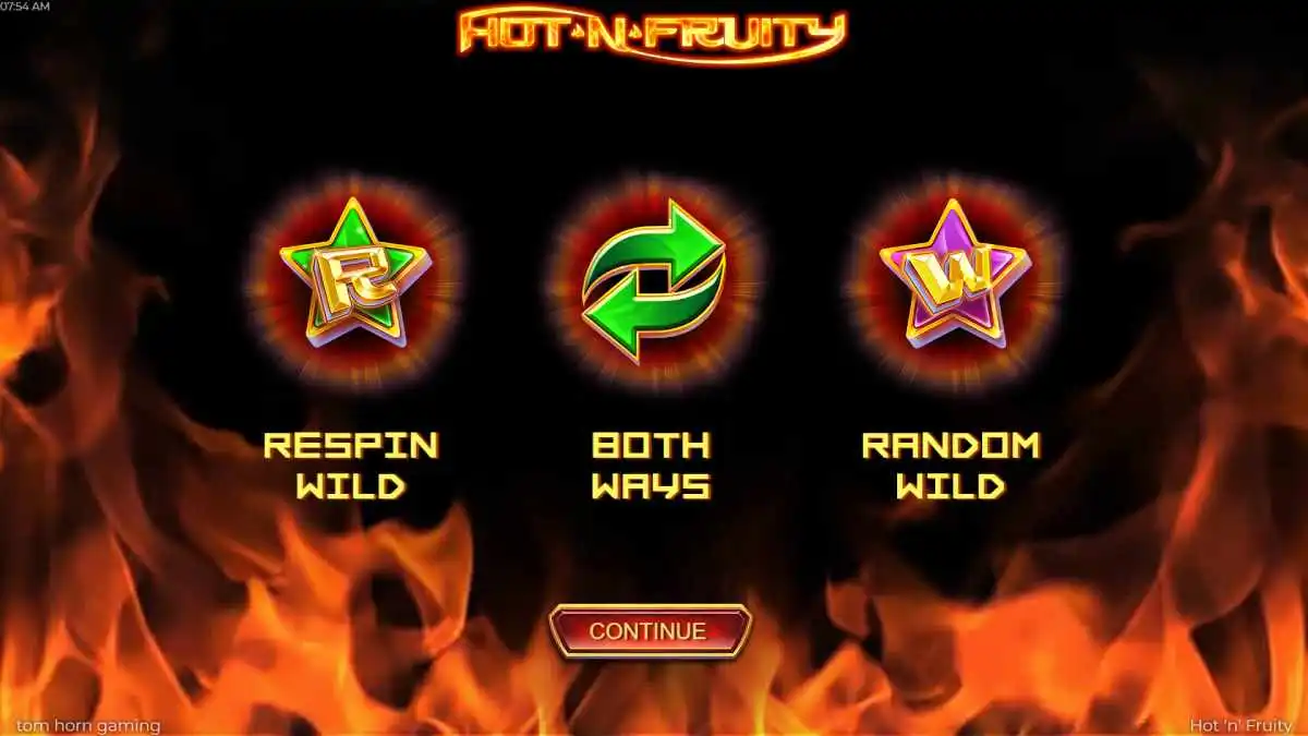 Hot'n'Fruity Starting Screen