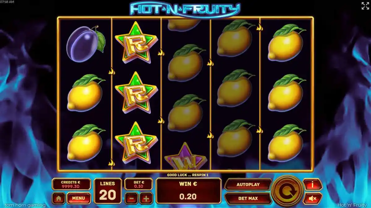 Hot'n'Fruity Wild Respin Feature