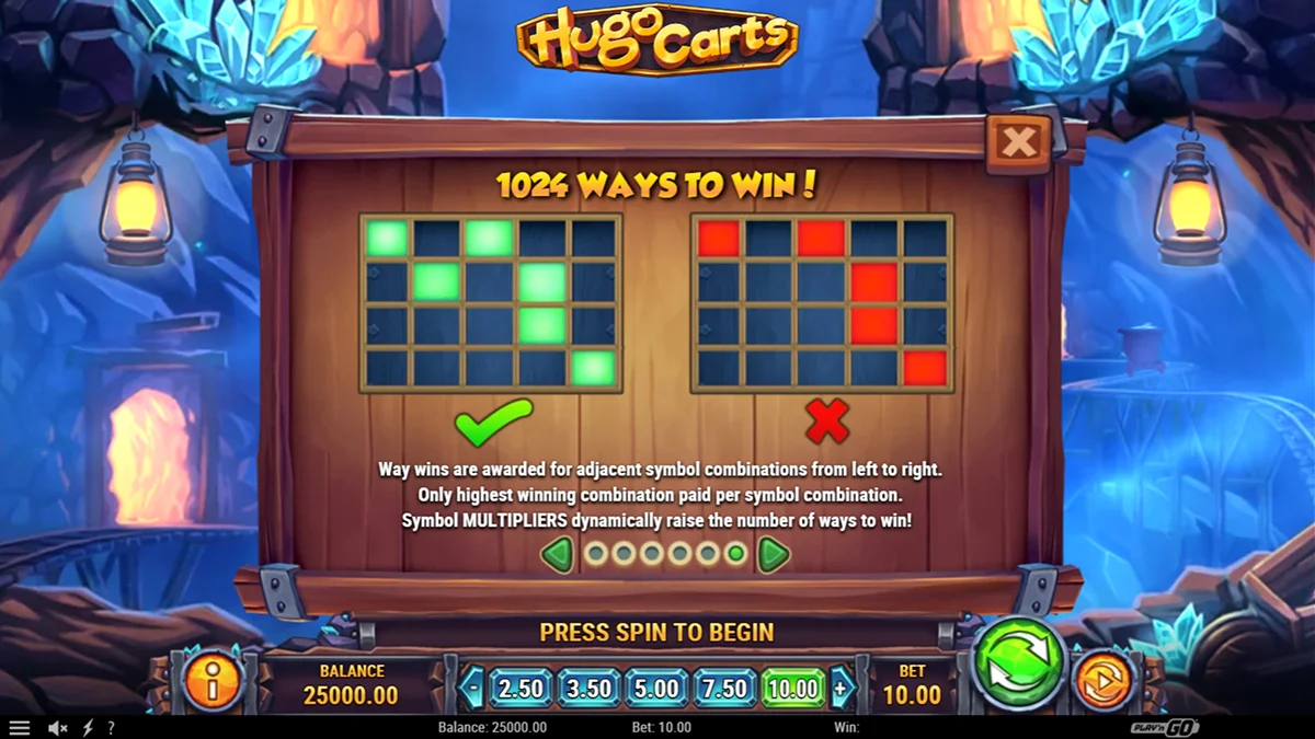 Hugo Carts Slot Paylines