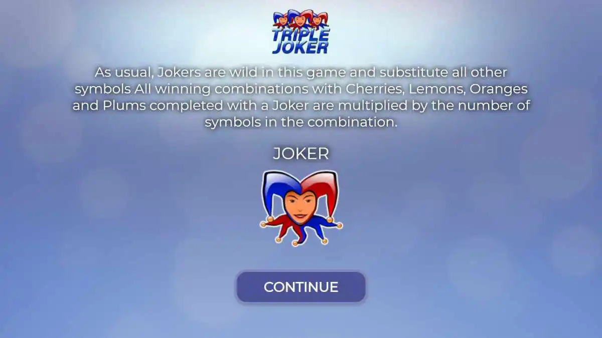 Triple Joker Starting Screen
