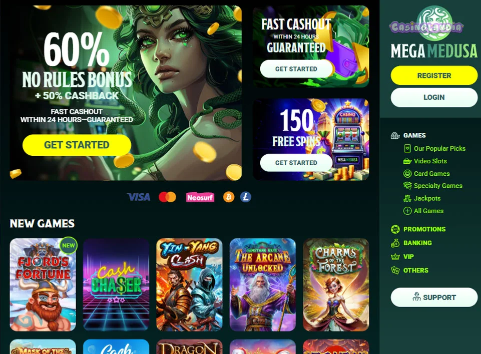 Mega Medusa Casino Tablet View Horizontal