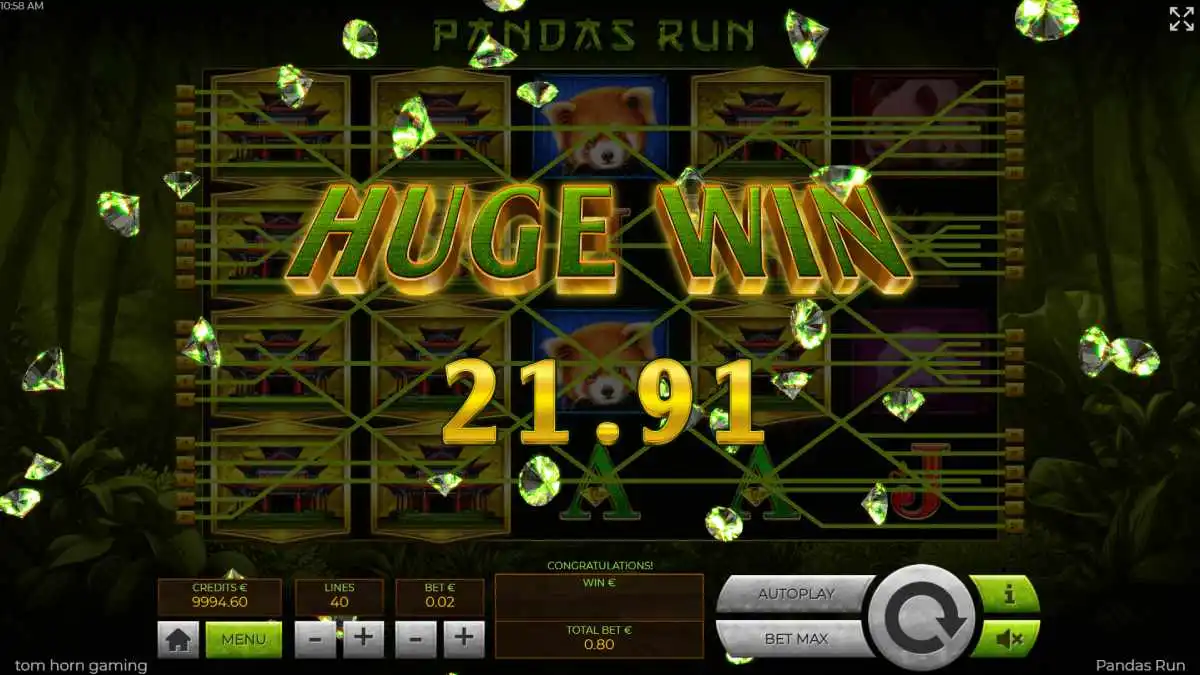 Pandas Run Huge Win Screen