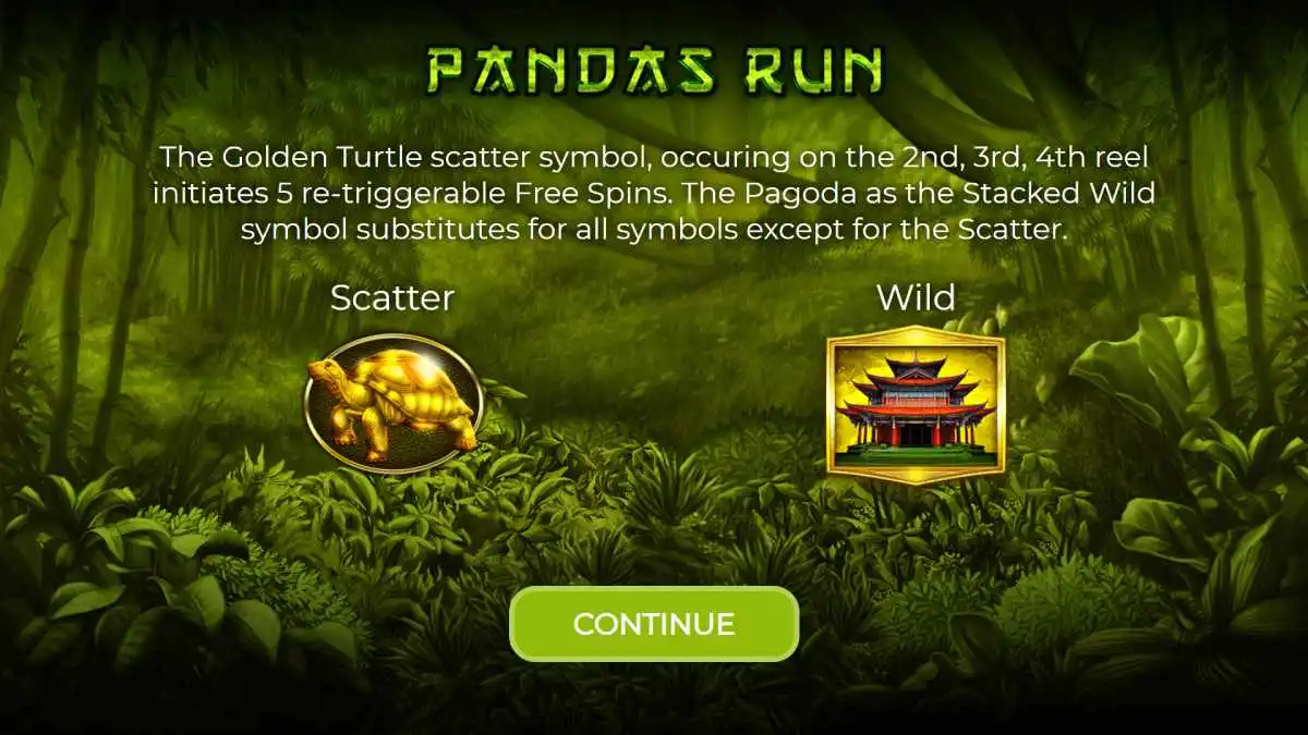 Pandas Run Starting Screen