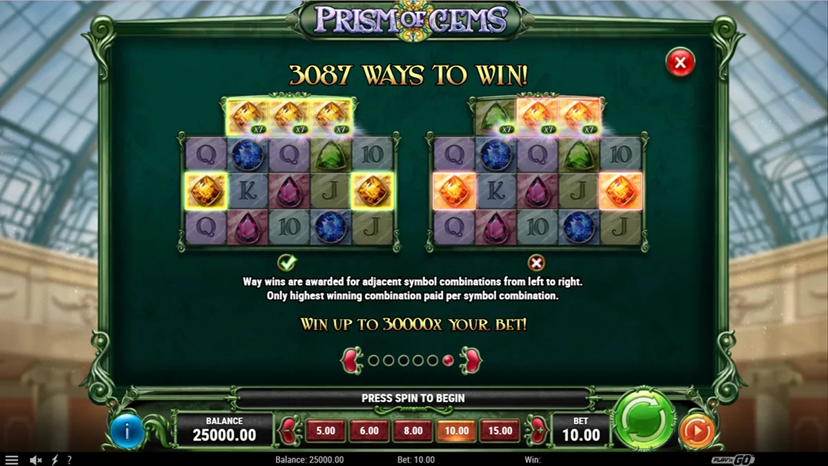 Prism of Gems Slot Paylines