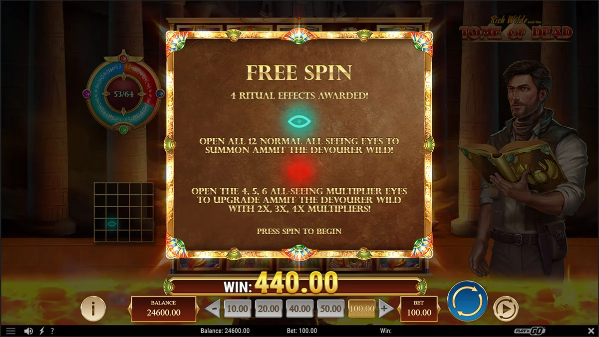 Rich Wilde and the Tome of Dead FreeSpins