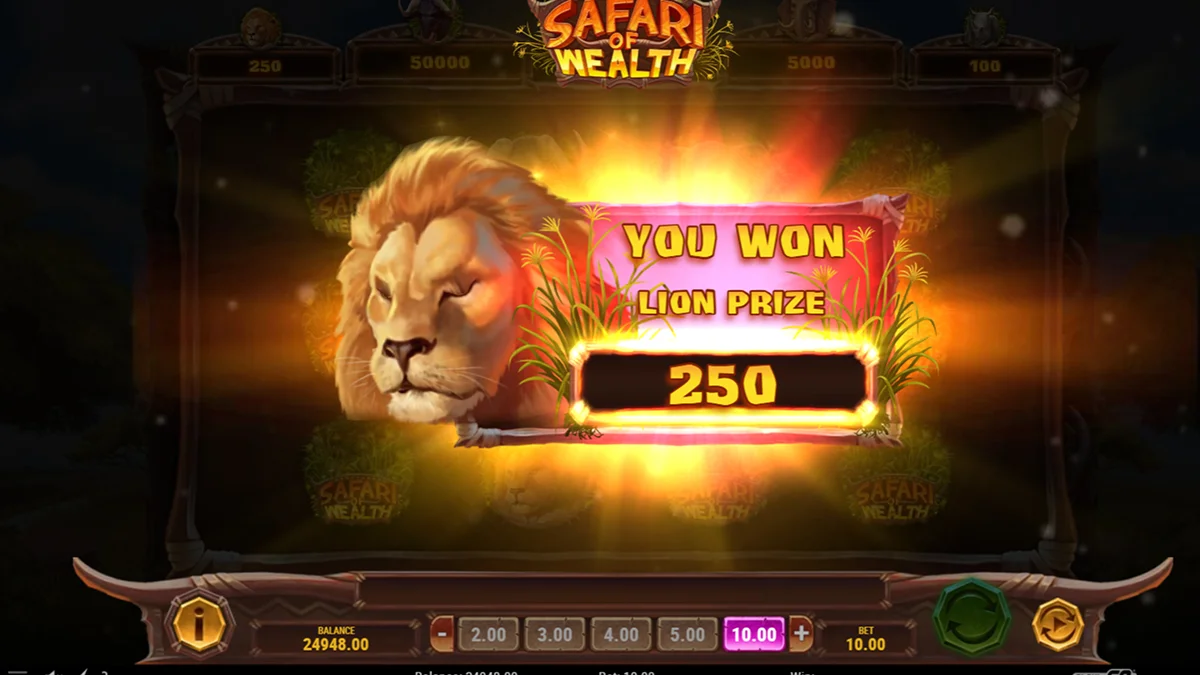Safari of Wealth Slot Wild Prize Win