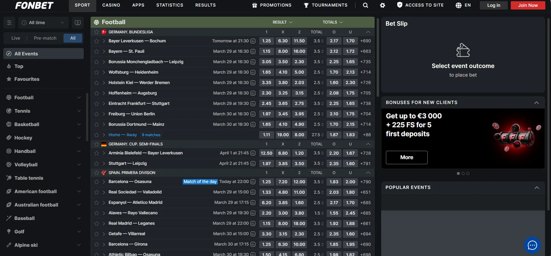 Fonbet Casino Sportsbook