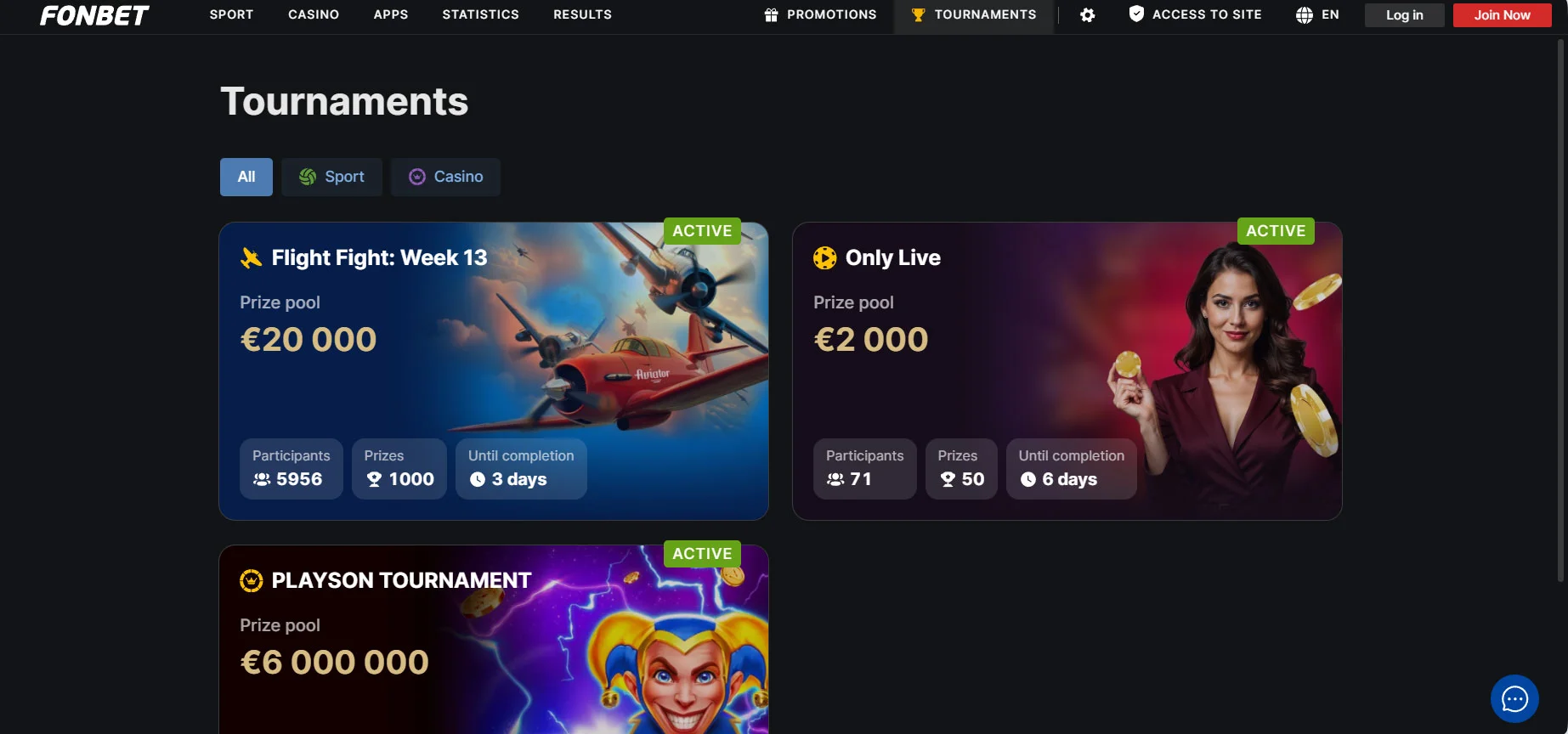 Fonbet Casino Tournaments