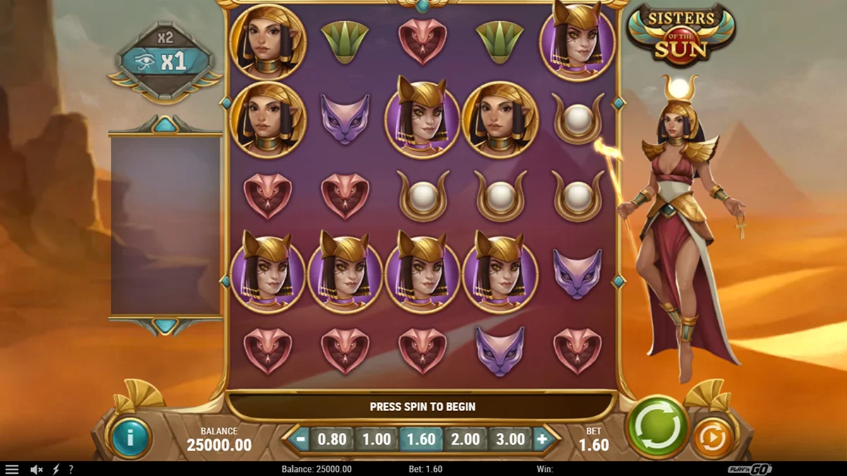 Sisters of the Sun Slot Base Gameplay