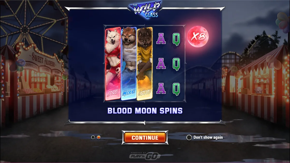 The Wild Class Slot Home Screen