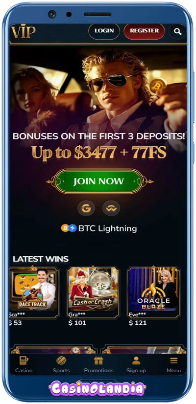 VIP Casino Mobile App Shot
