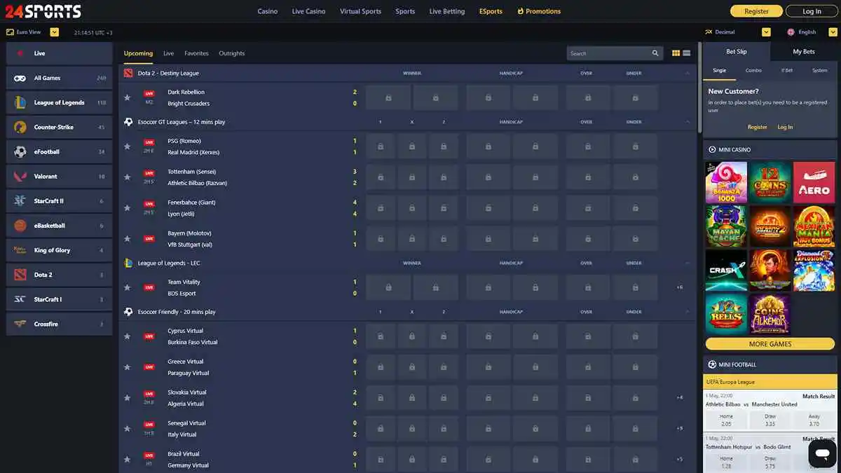 24Slots Casino ESports Section