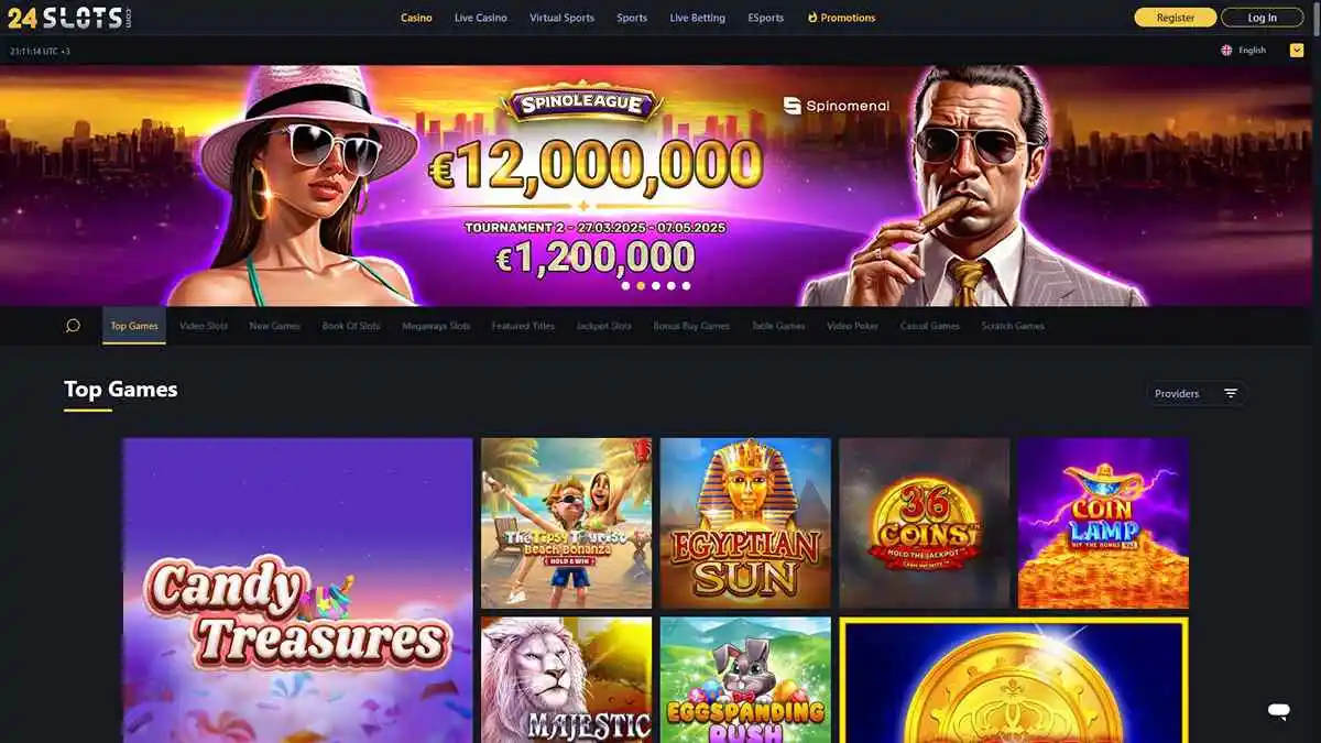 24Slots Casino Homepage