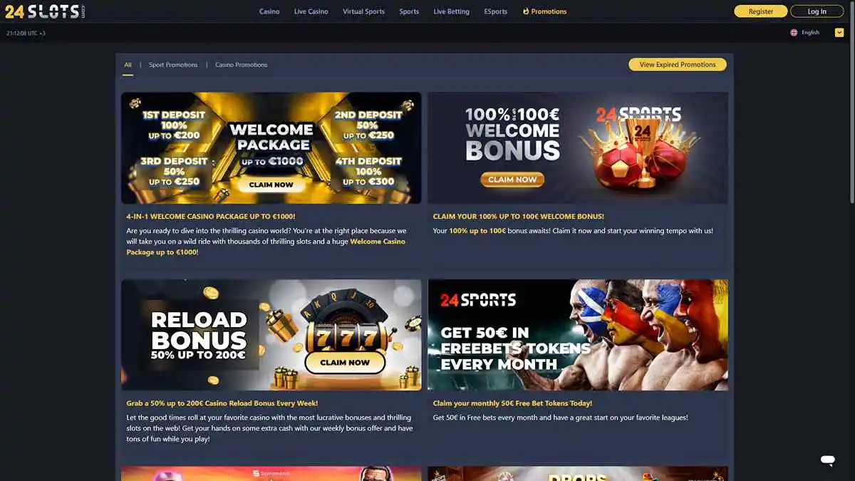 24Slots Casino Promotions Page
