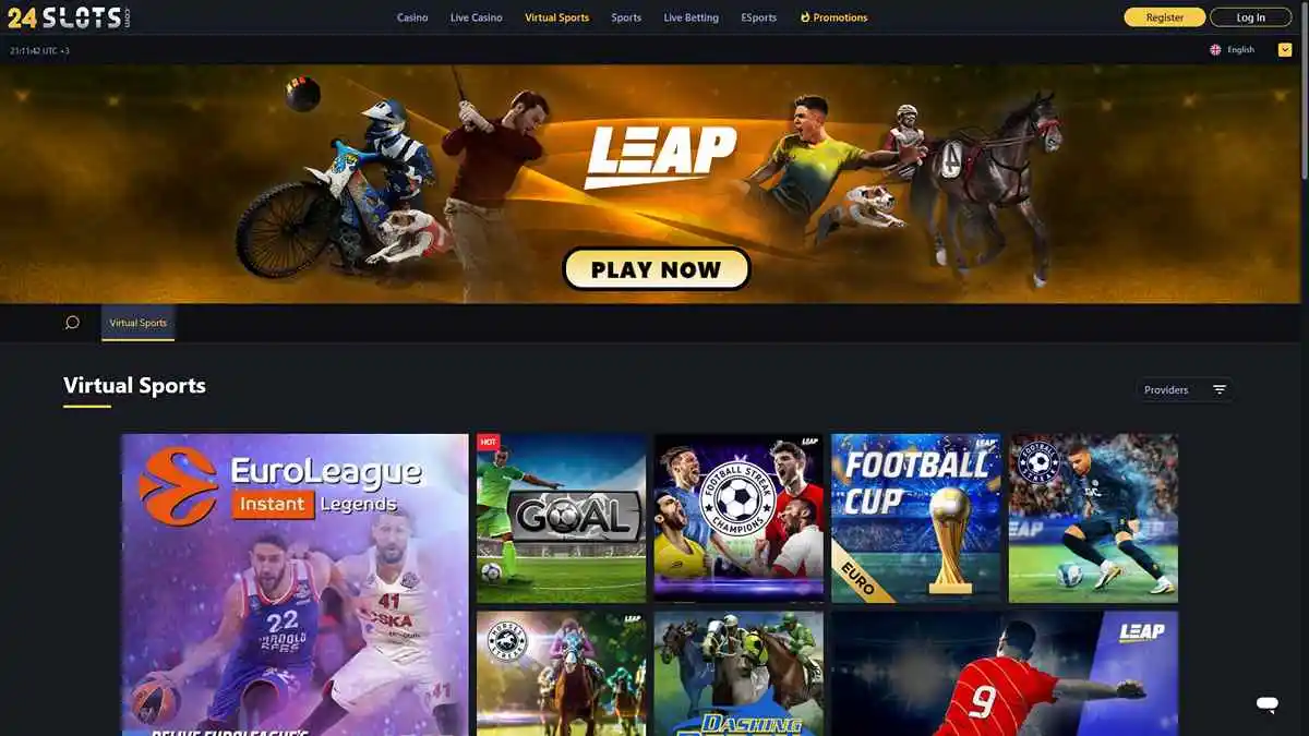 24Slots Casino Virtual Sports Page