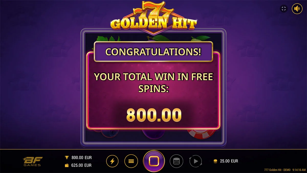 777 Golden Hit Total