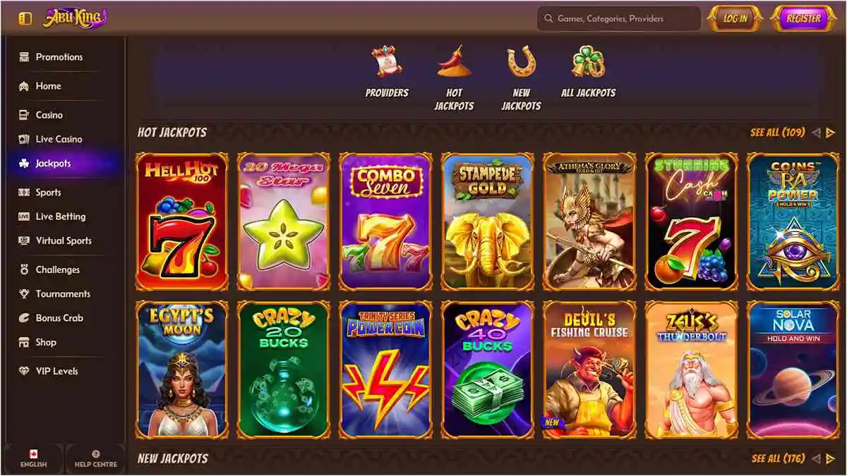 AbuKing Casino Jackpots