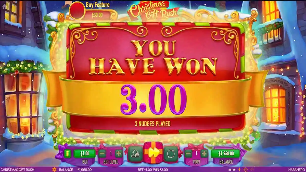 Christmas Gift Rush Feature Win