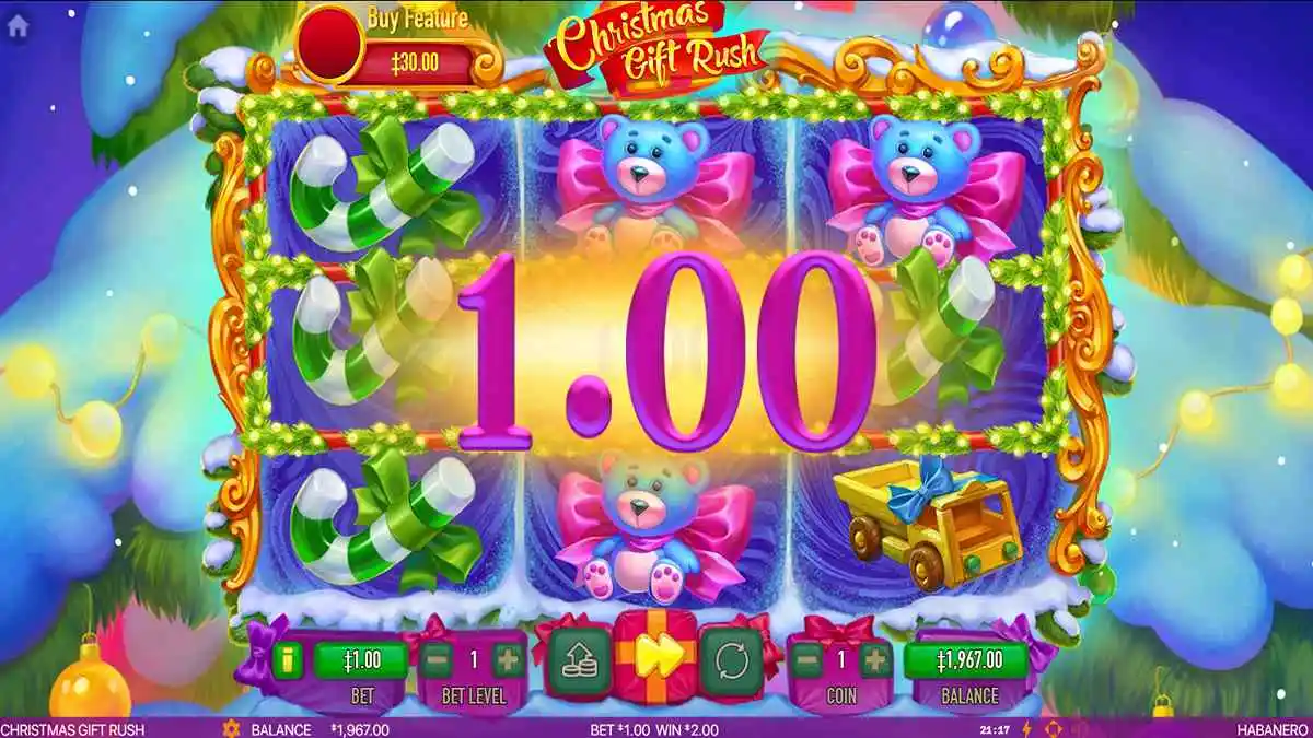 Christmas Gift Rush Win Screen