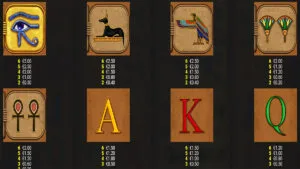 Eye of Hours Legacy of Gold Paytable