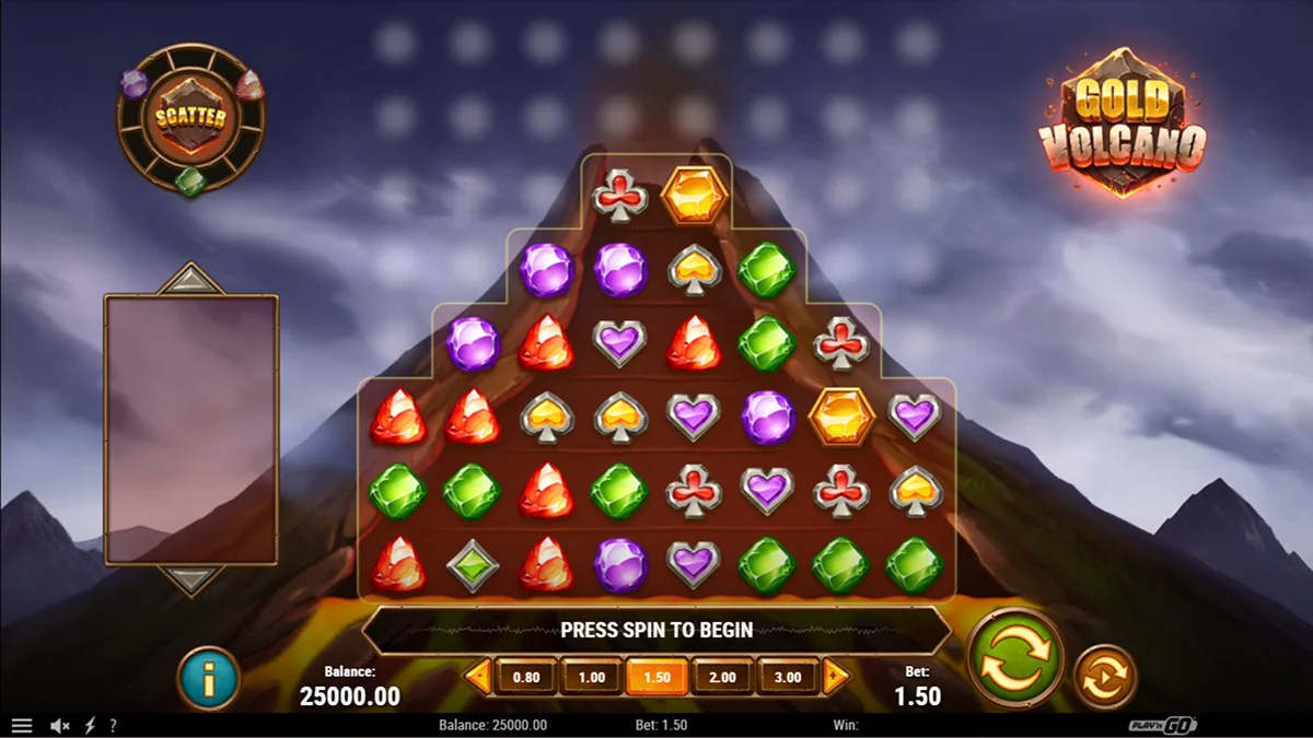 Gold Volcano Slot Base Gameplay