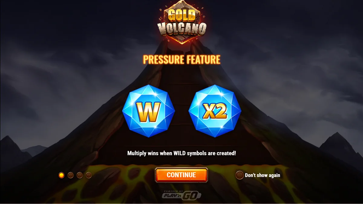 Gold Volcano Slot Home Screen