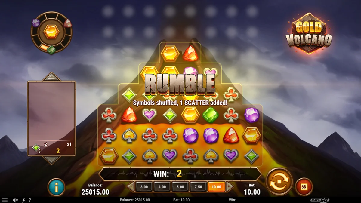 Gold Volcano Slot Rumble Feature