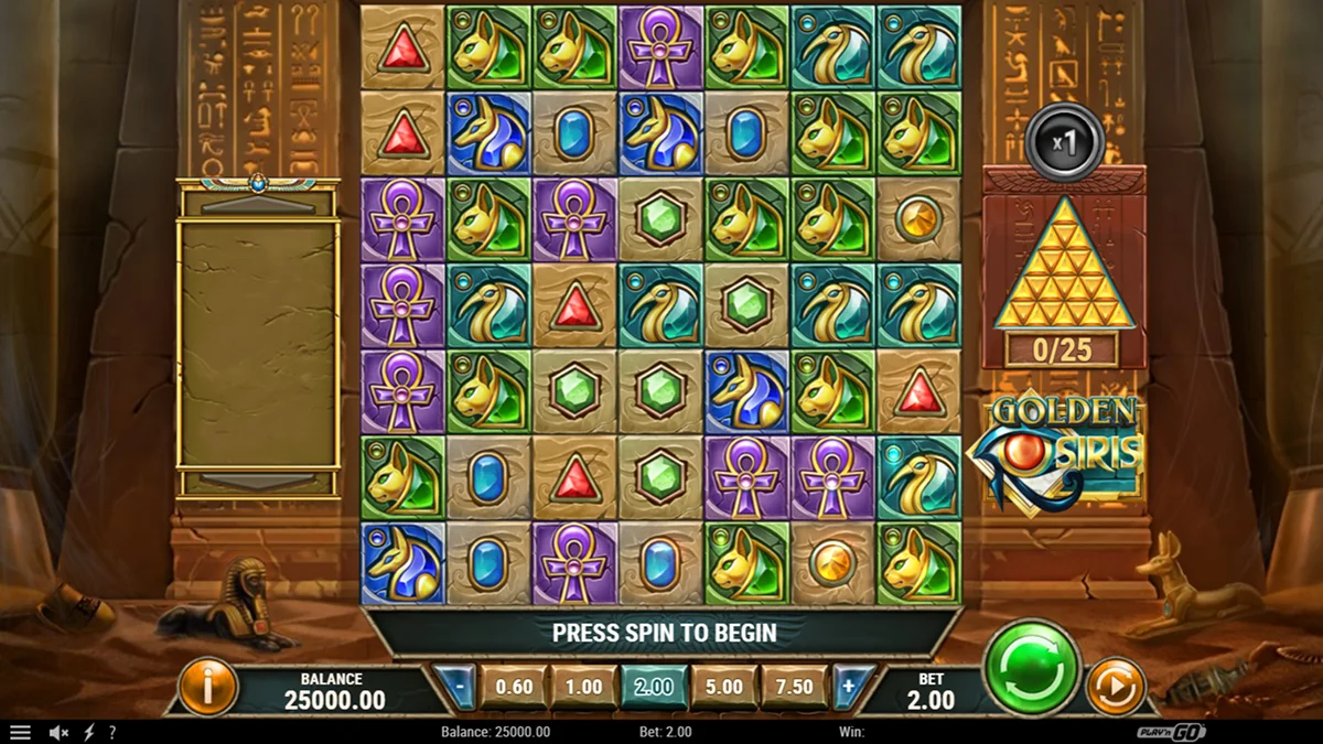 Golden Osiris Slot Base Gameplay