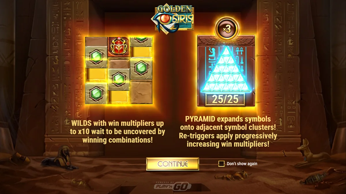 Golden Osiris Slot Home Screen