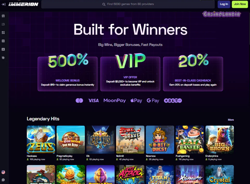 Immerion Casino Tablet View Horizontal