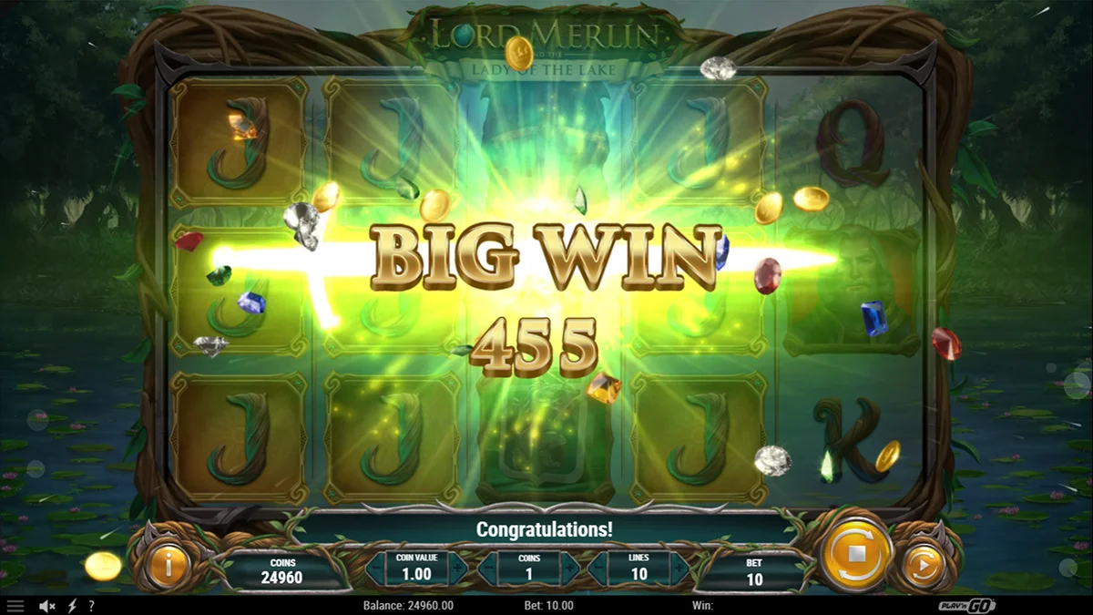Lord Merlin and the Lady of the Lake Slot Big Win