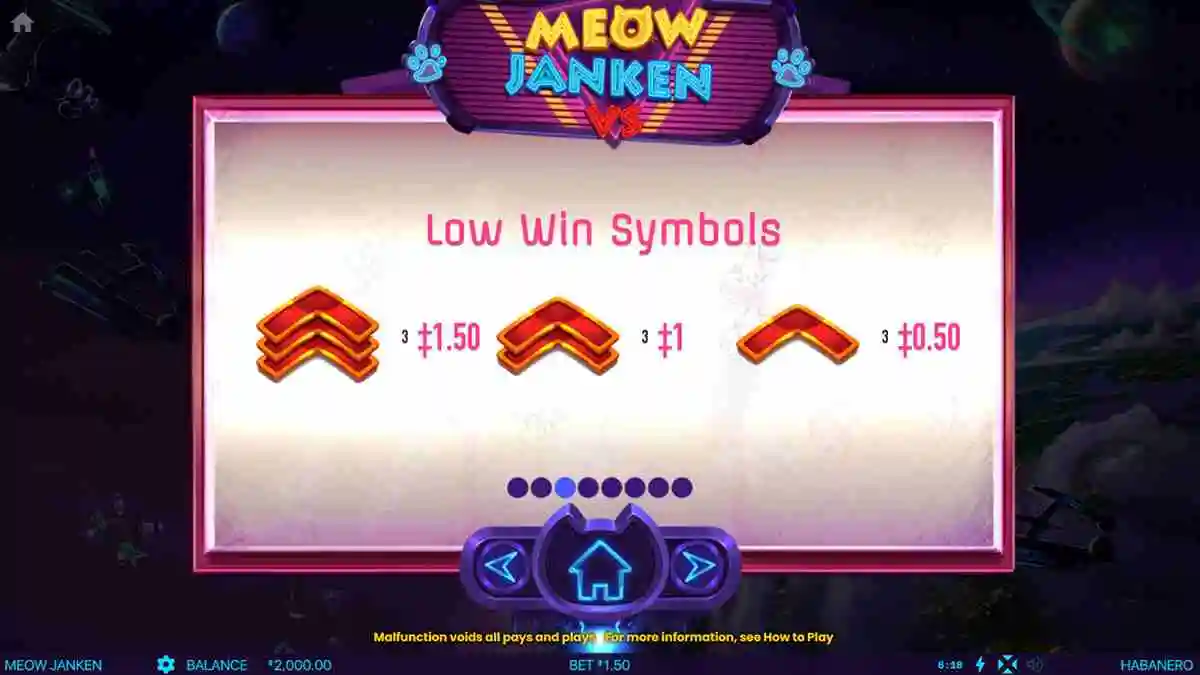 Meow Janken Low Paytable