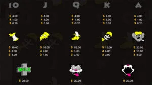Rad Maxx Paytable