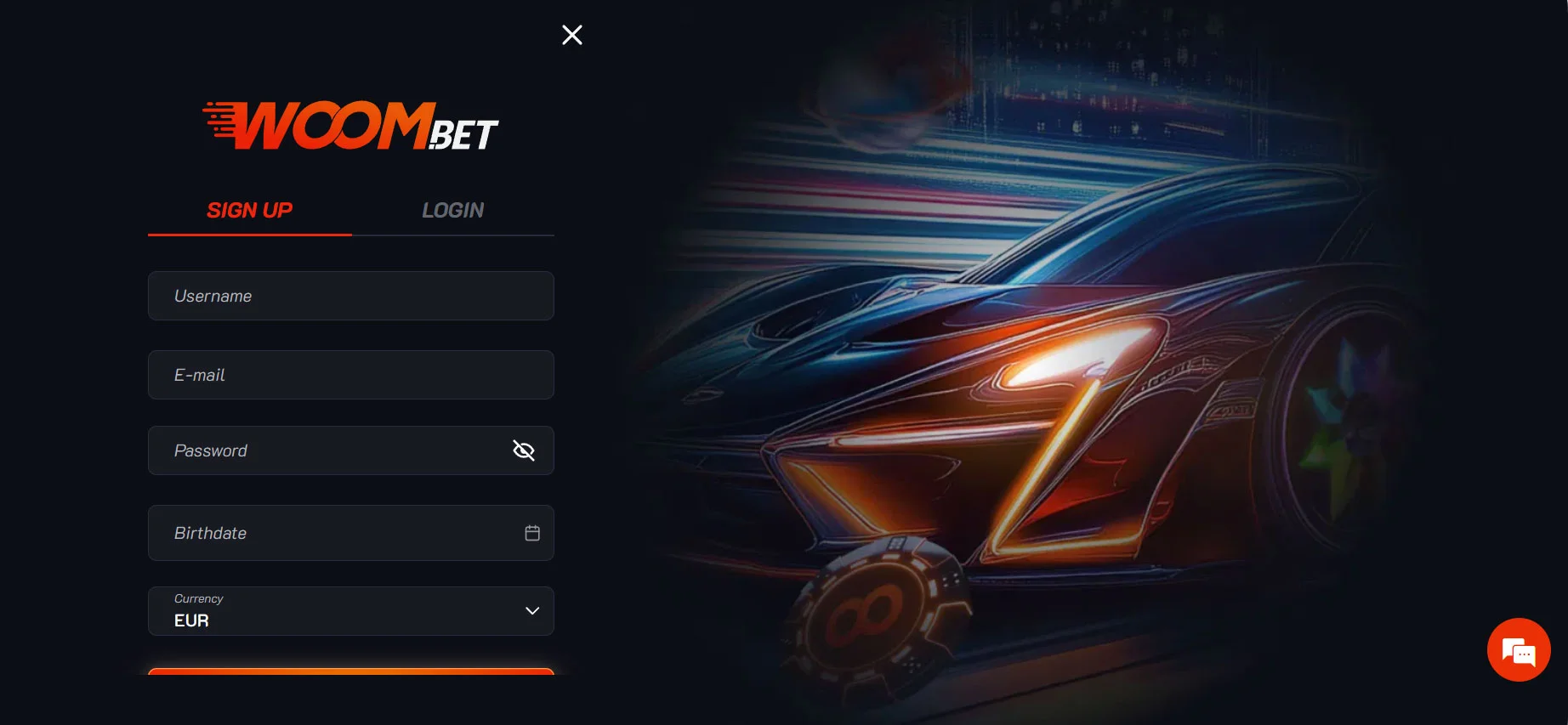 Woom Bet Casino Registration