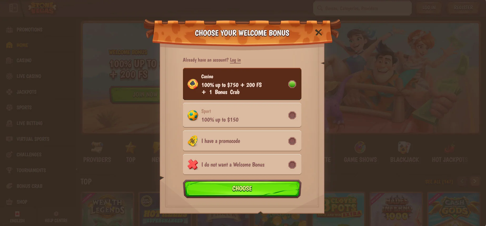 Stonevegas Casino Registration