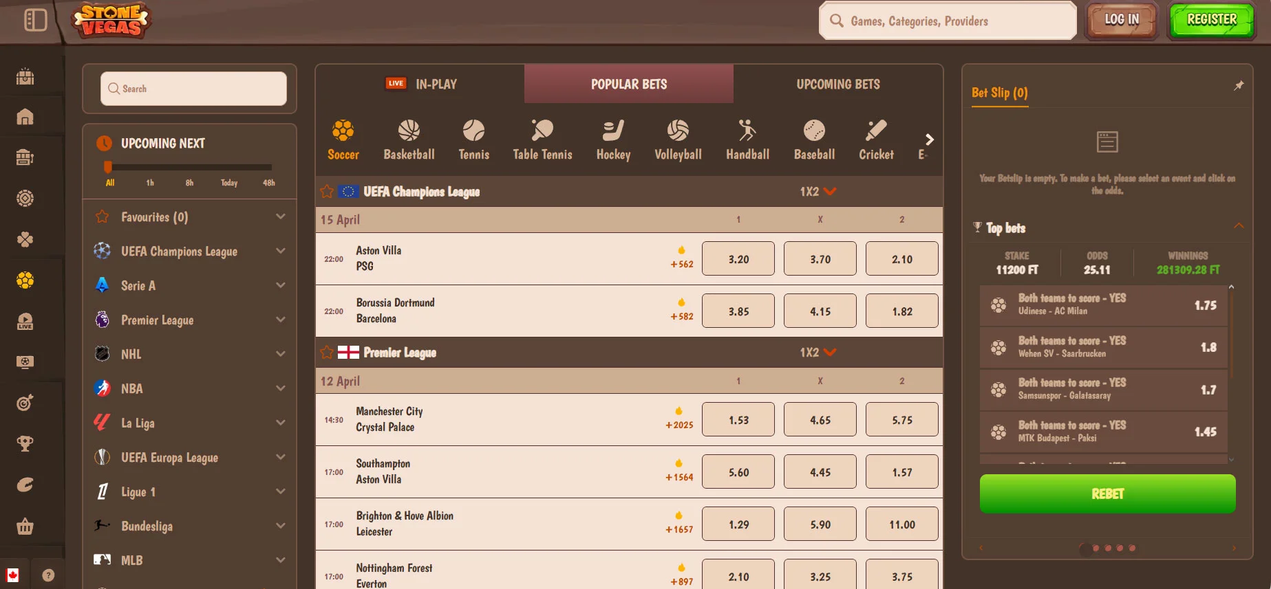Stonevegas Casino Sportsbook