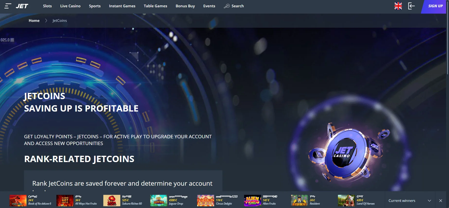 Jet Casino Loyalty Program