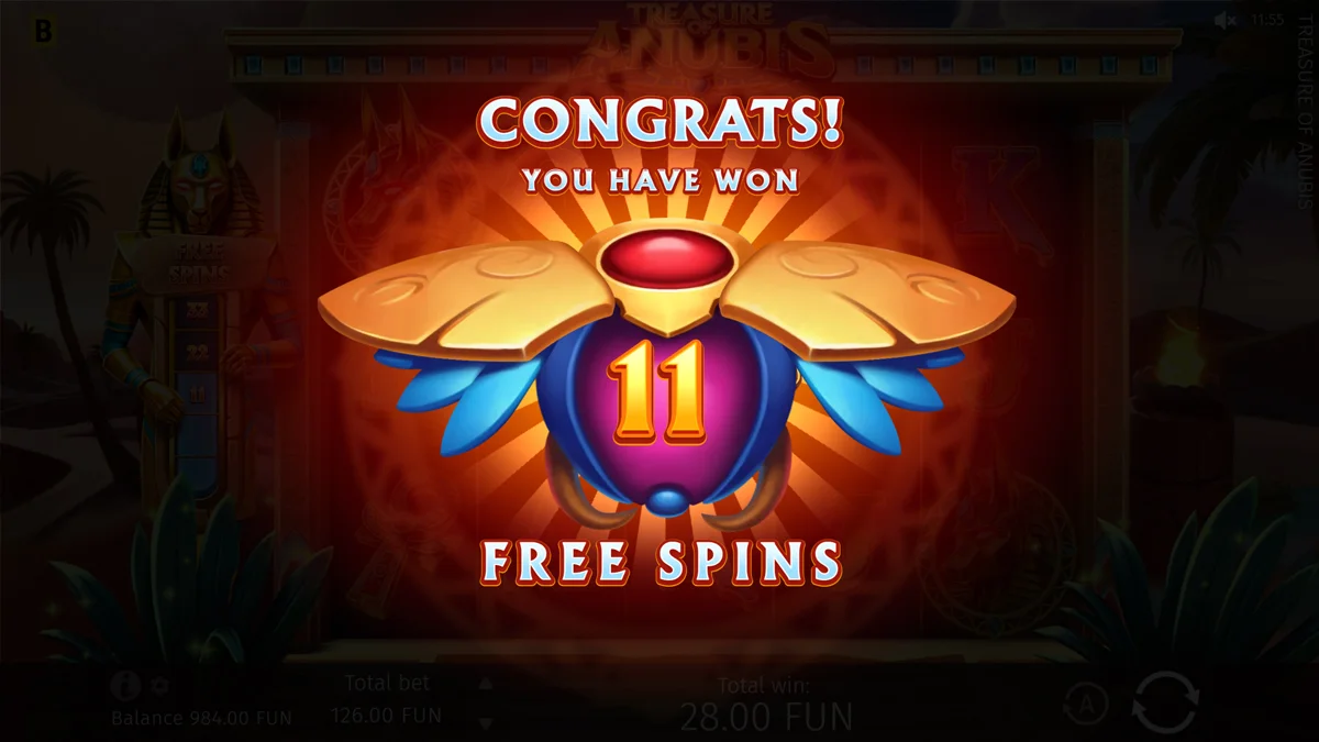 Treasure of Anubis Free Spins