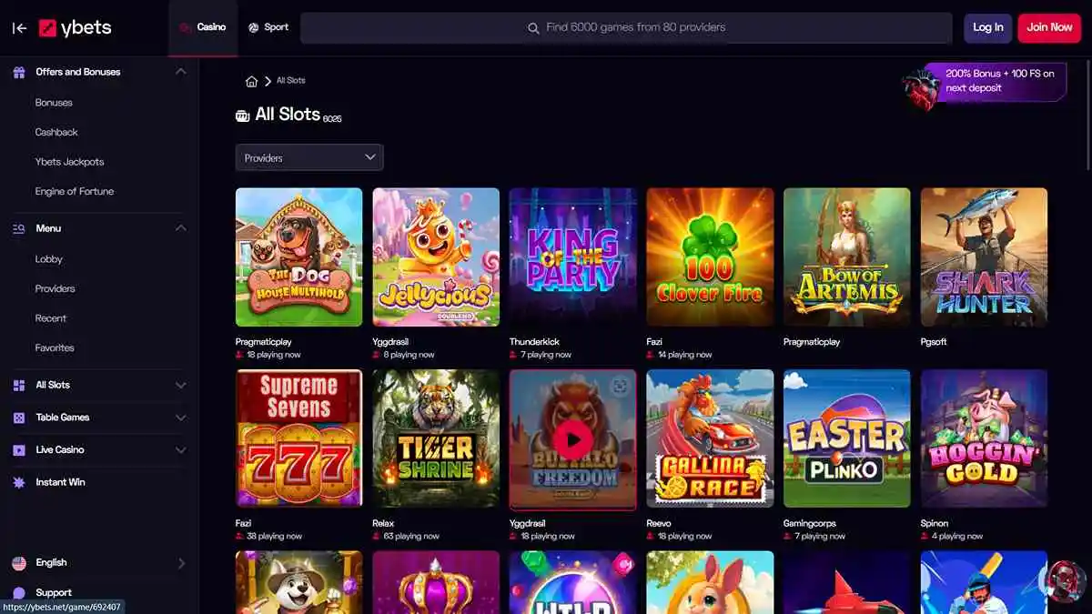 YBets Casino Slots