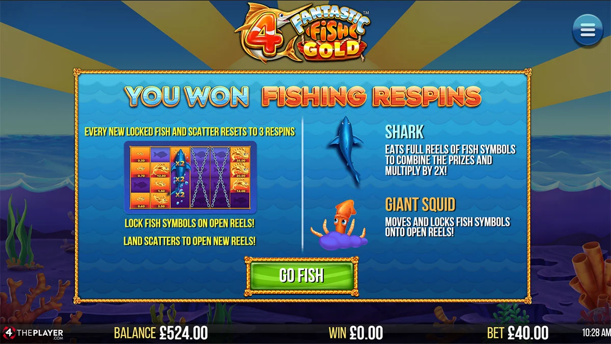 4 Fantastic Fish Gold Respins