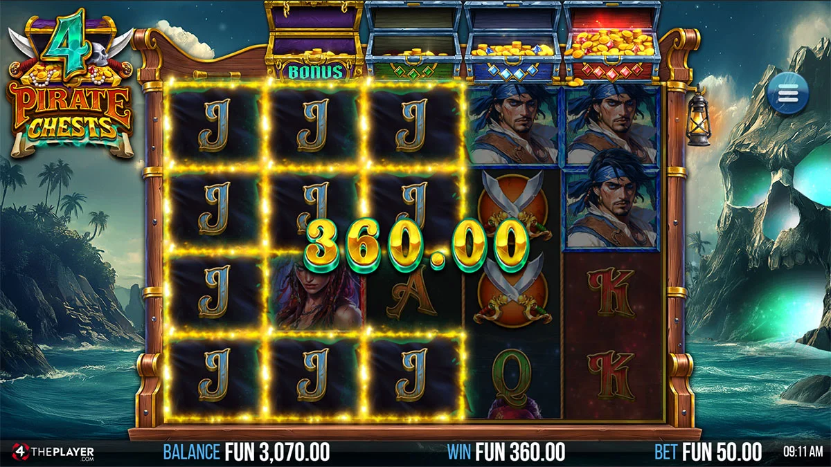 4 Pirate Chests Win