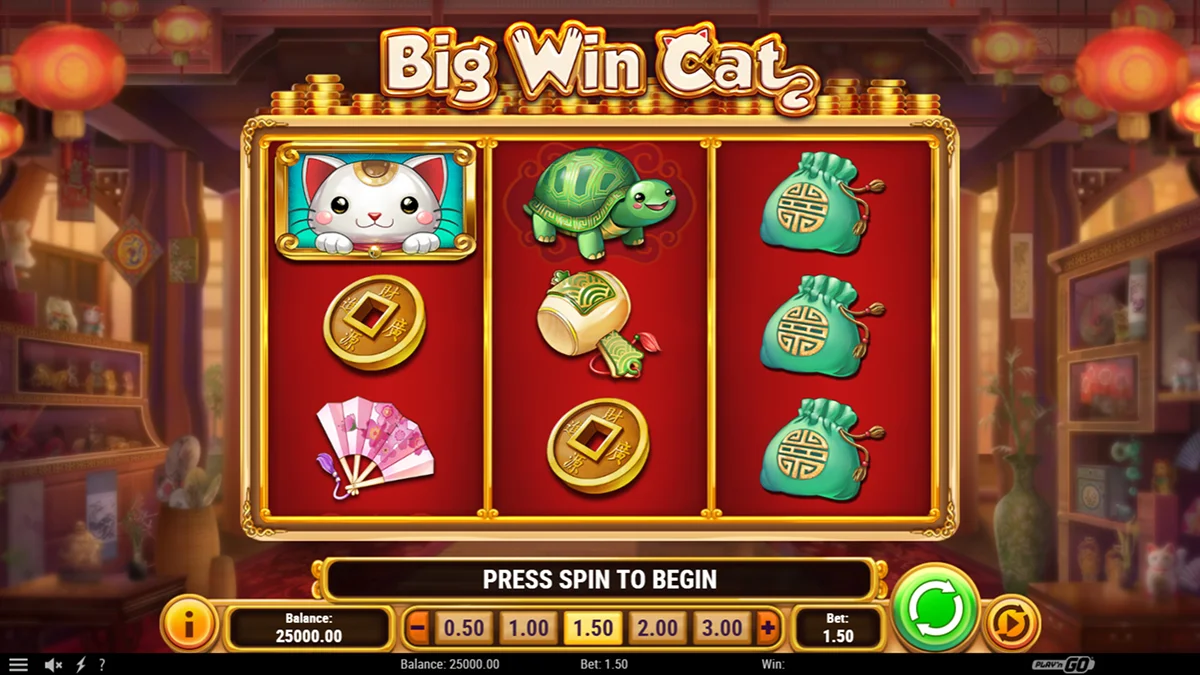 Big Win Cat Slot Base Gameplay
