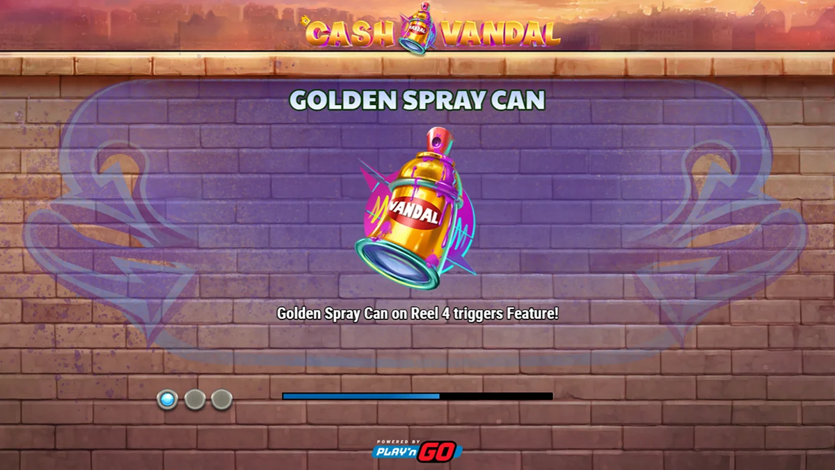 Cash Vandal Slot Home Screen