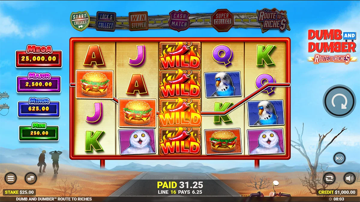Dumb and Dumber Route to Riches Win
