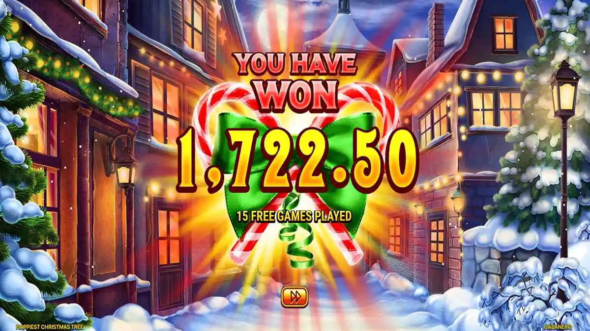 Happiest Christmas Tree Free Spins Total Win