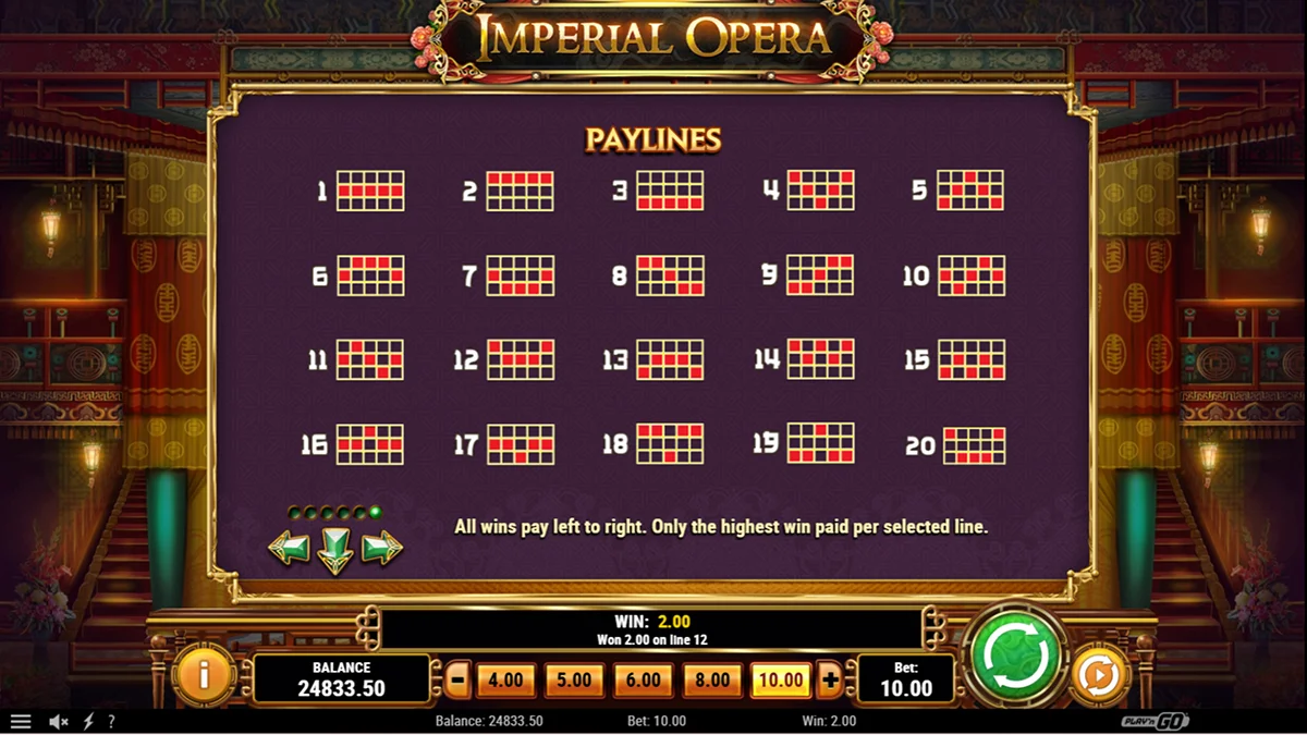 Imperial Opera Slot Paylines