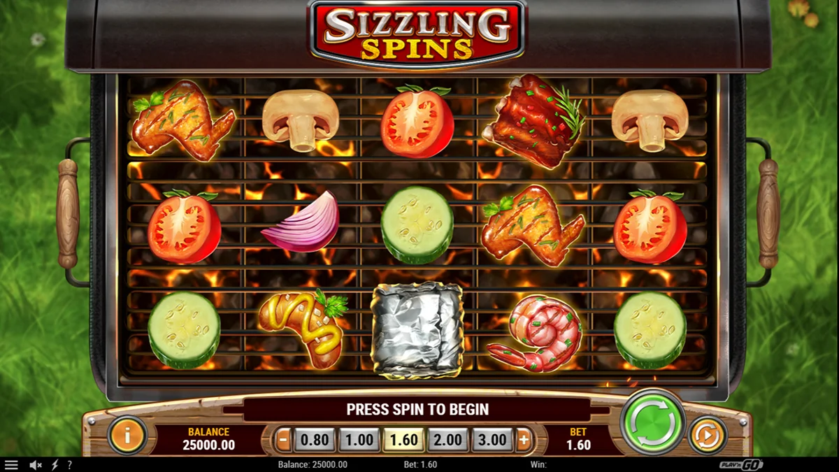 Sizzling Spins Slot Base Gameplay