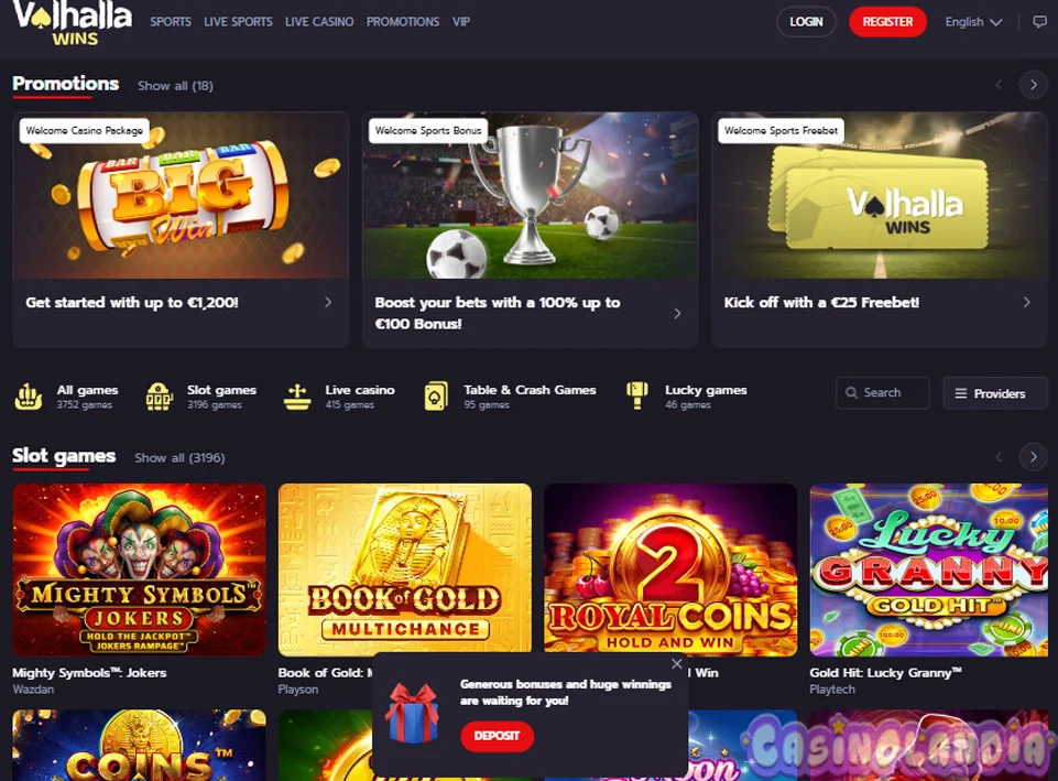 Valhalla Wins Casino Horizontal View