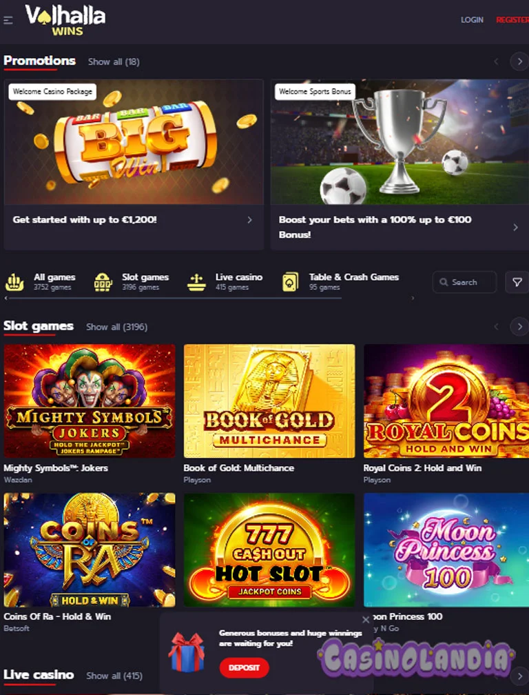 Valhalla Wins Casino Vertical View