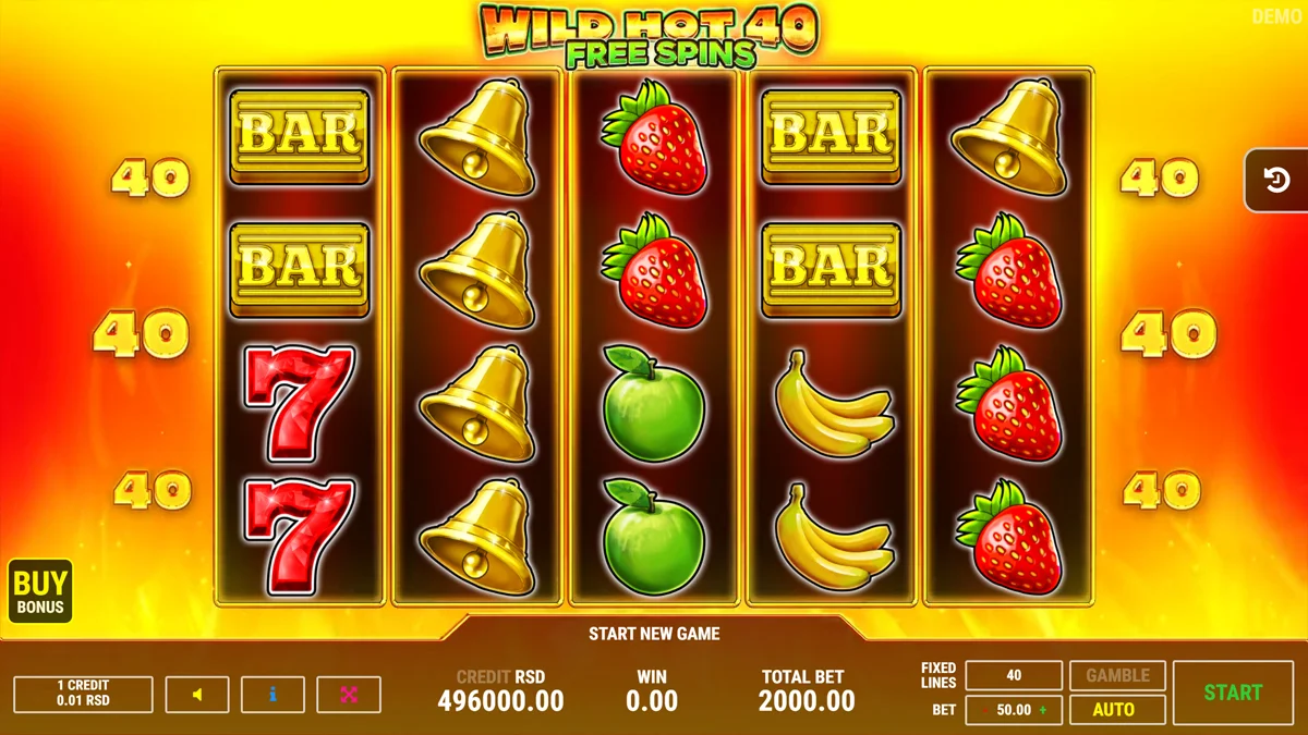 Wild Hot 40 Free Spins Base PLay